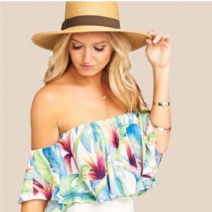 Show Me Your Mumu Nica Ruffle Top Palm Flings M